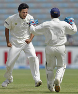 wicket with Irfan Pathan